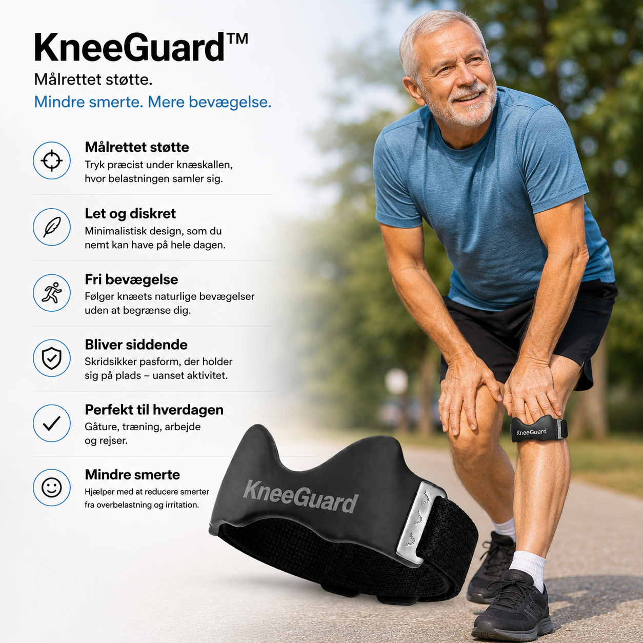 KneeGuard™ Stabiliserende Knæstøtte